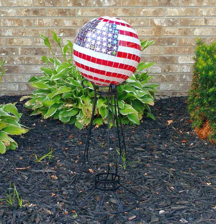 Stars and Stripes Mosaic Gazing Globe 10